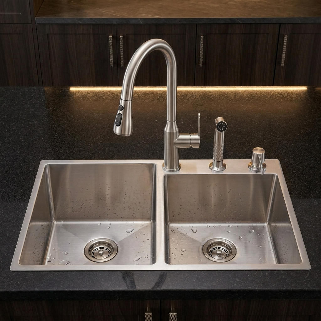 Stainless Steel Kitchen Sink (N02-808WA) thumbnail 4